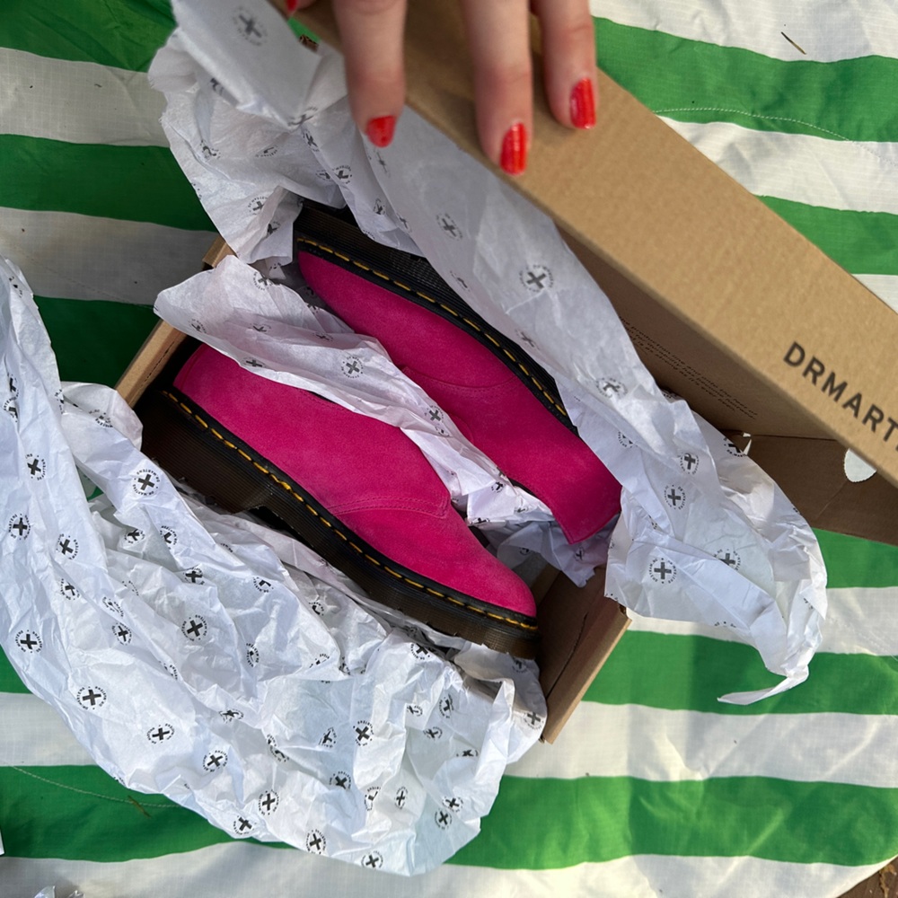 DR MARTENS 1461 made in England pink suede oxfords - Picture 8 of 11